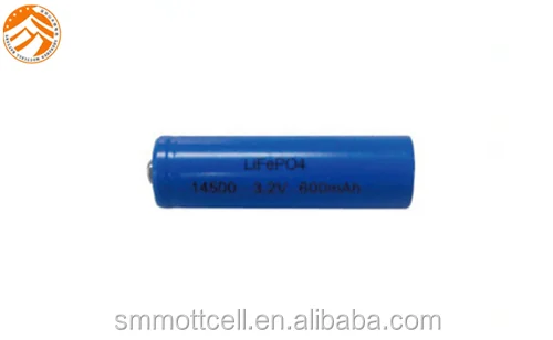 Η μπαταρία IFR14500 3.2V 600mAh lifepo4 3
